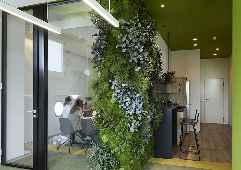 Servicio de diseno de oficinas profesional con jardin vertical Mobial